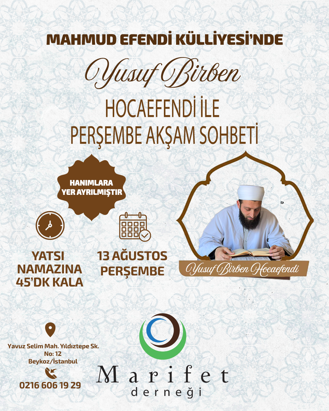 Perşembe Akşam Sohbetine Davet